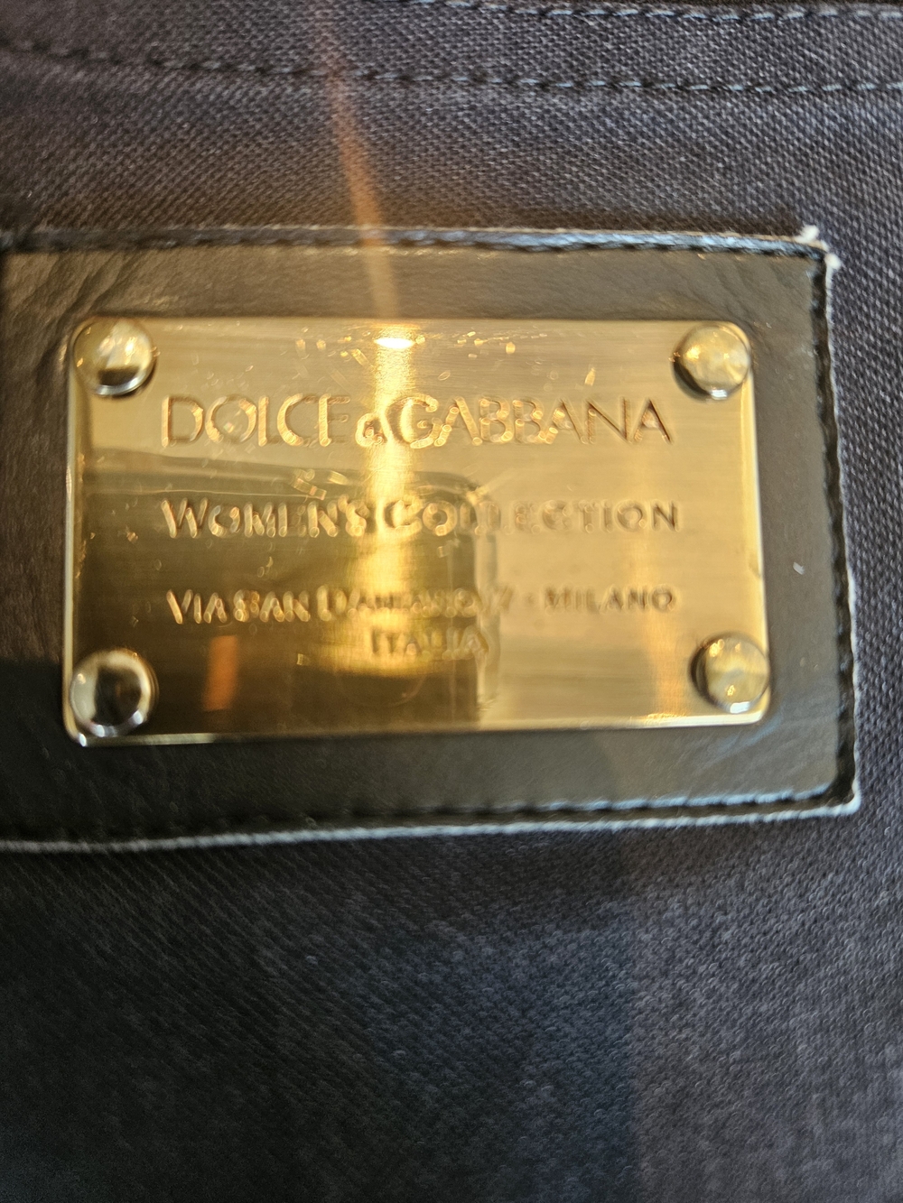 Dolce & Gabbana Men’s Black Bag with Gold Plate Pre Owned